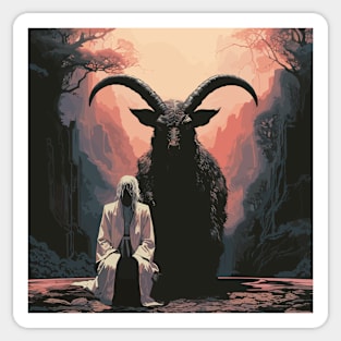Baphomet and the priest Sticker